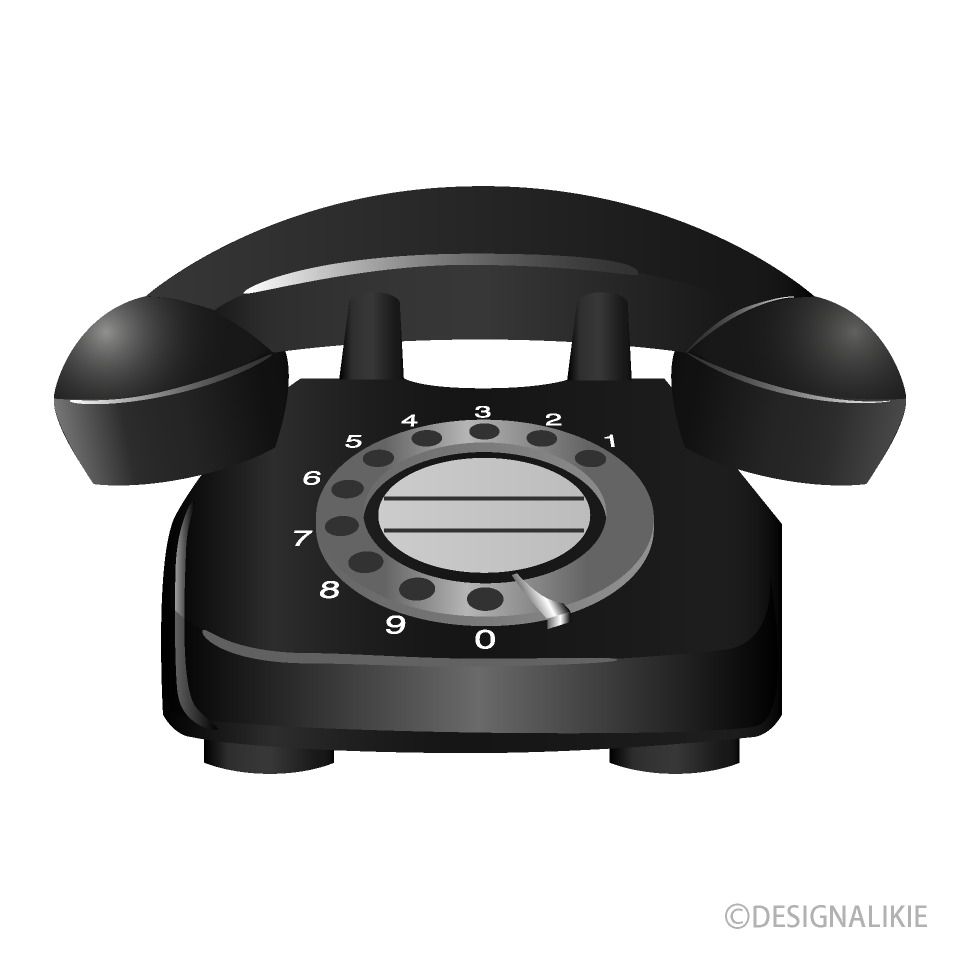 黒電話の無料イラスト素材 イラストイメージ