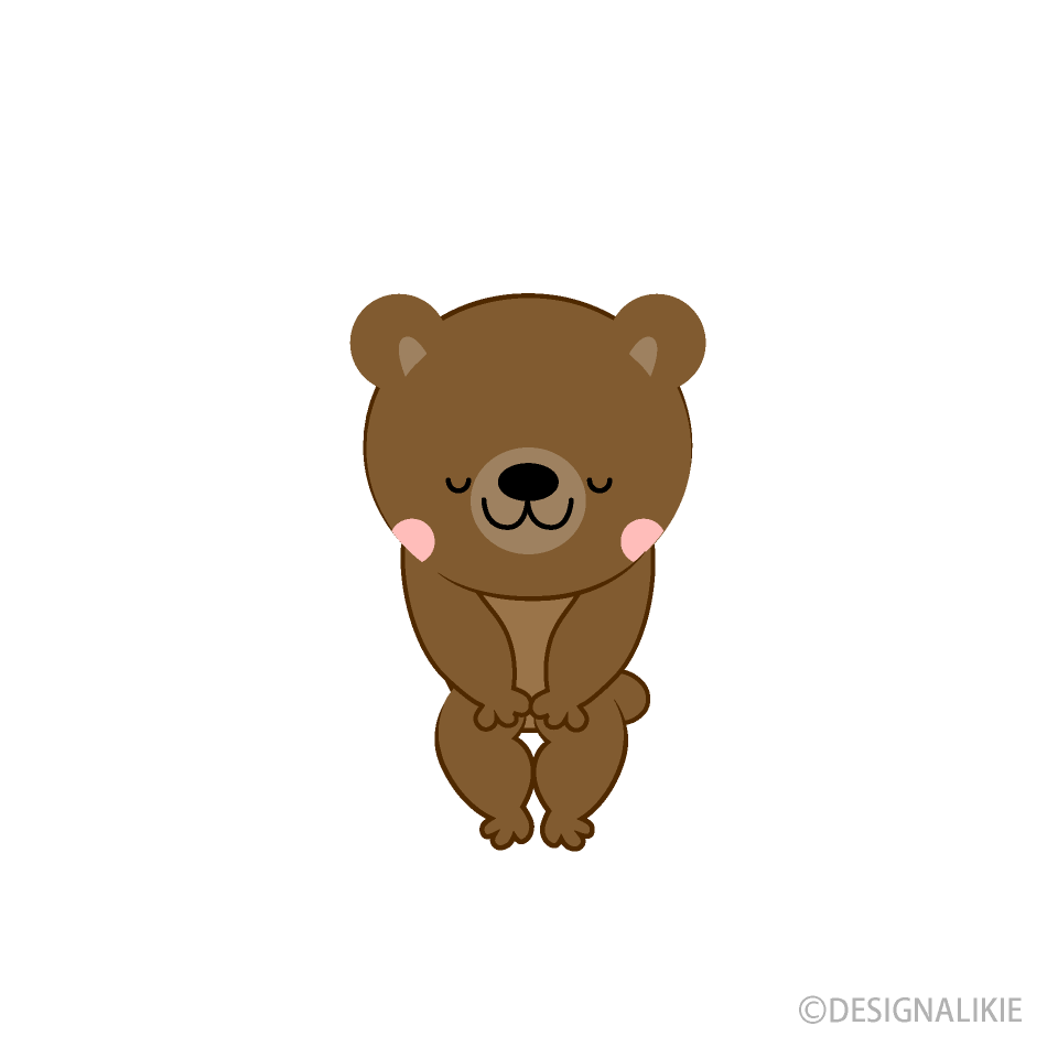 お辞儀するクマの無料イラスト素材 イラストイメージ