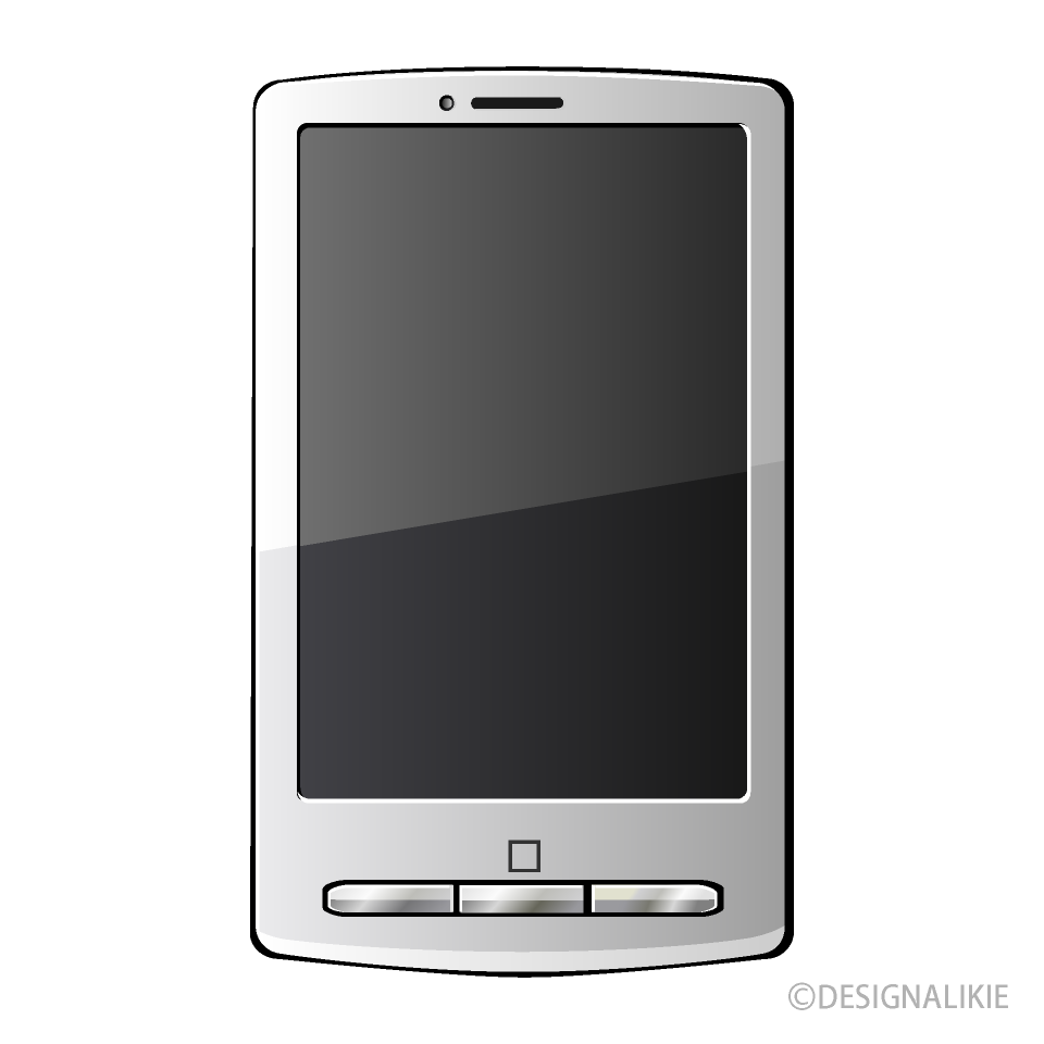 白色のスマートフォンの無料イラスト素材 イラストイメージ