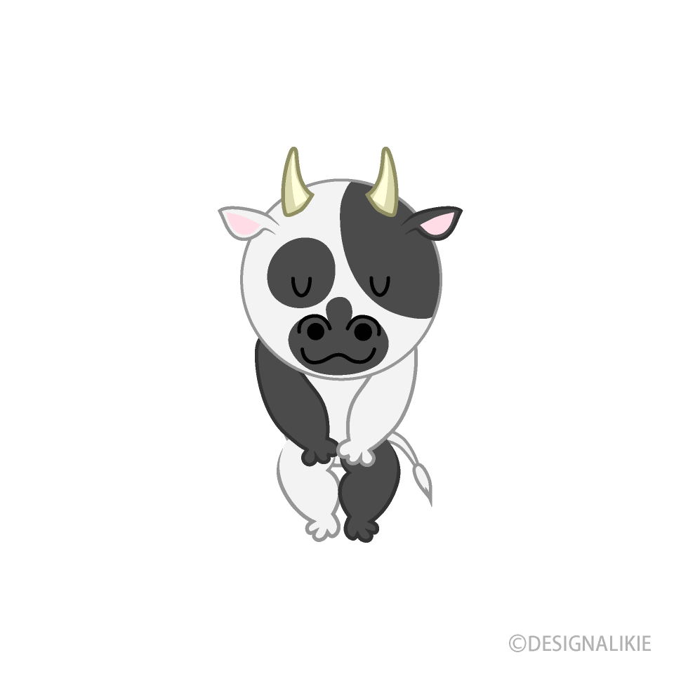 お辞儀する可愛い牛の無料イラスト素材 イラストイメージ