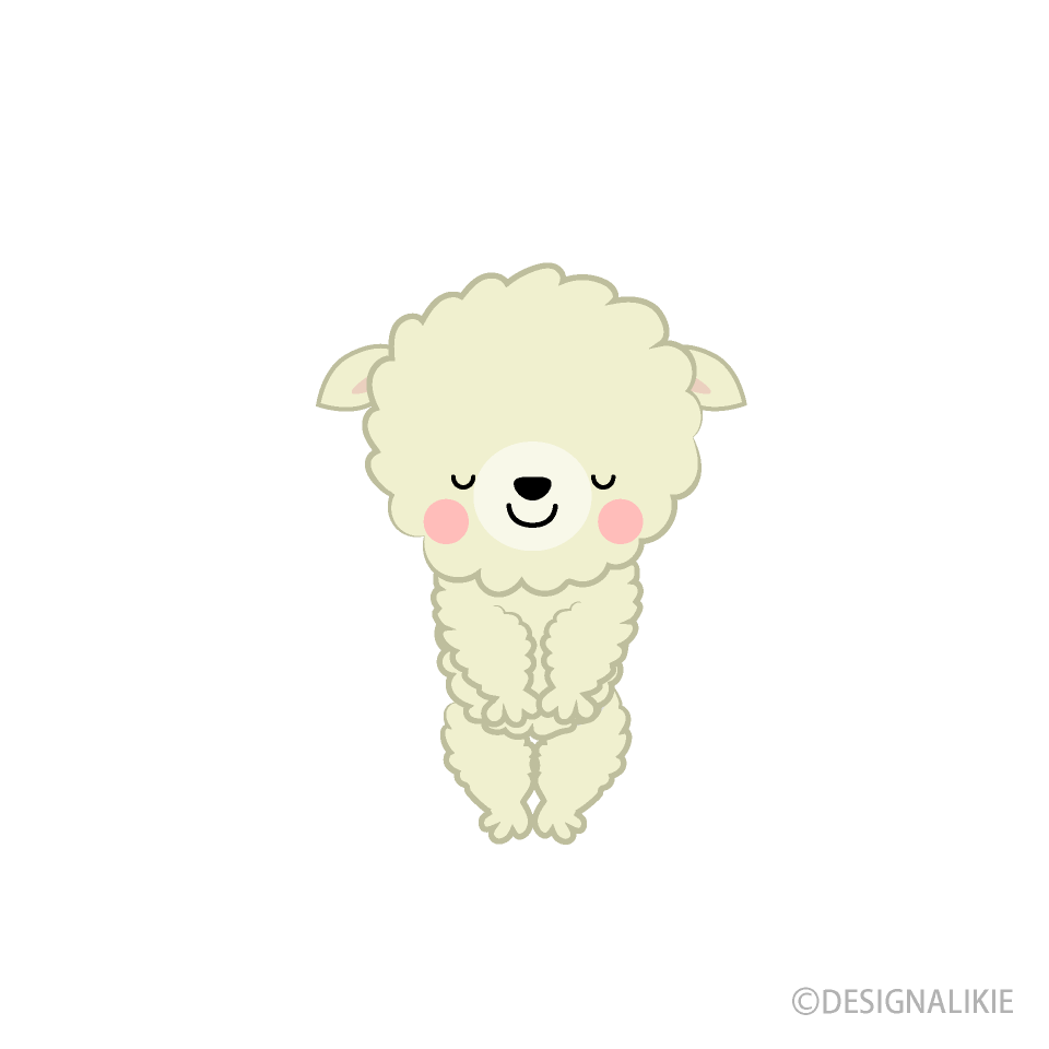 お辞儀する可愛い羊の無料イラスト素材 イラストイメージ