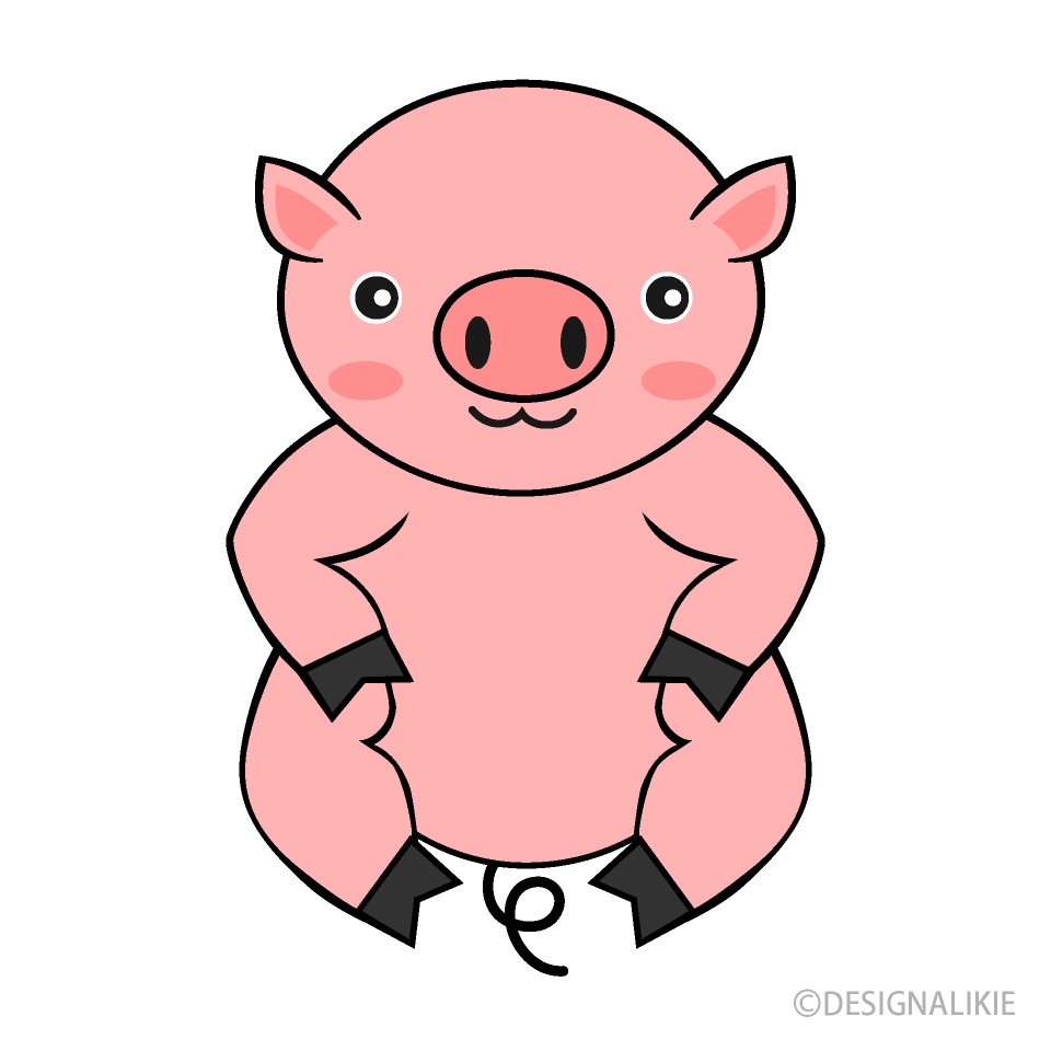 かわいい豚の無料イラスト素材 イラストイメージ