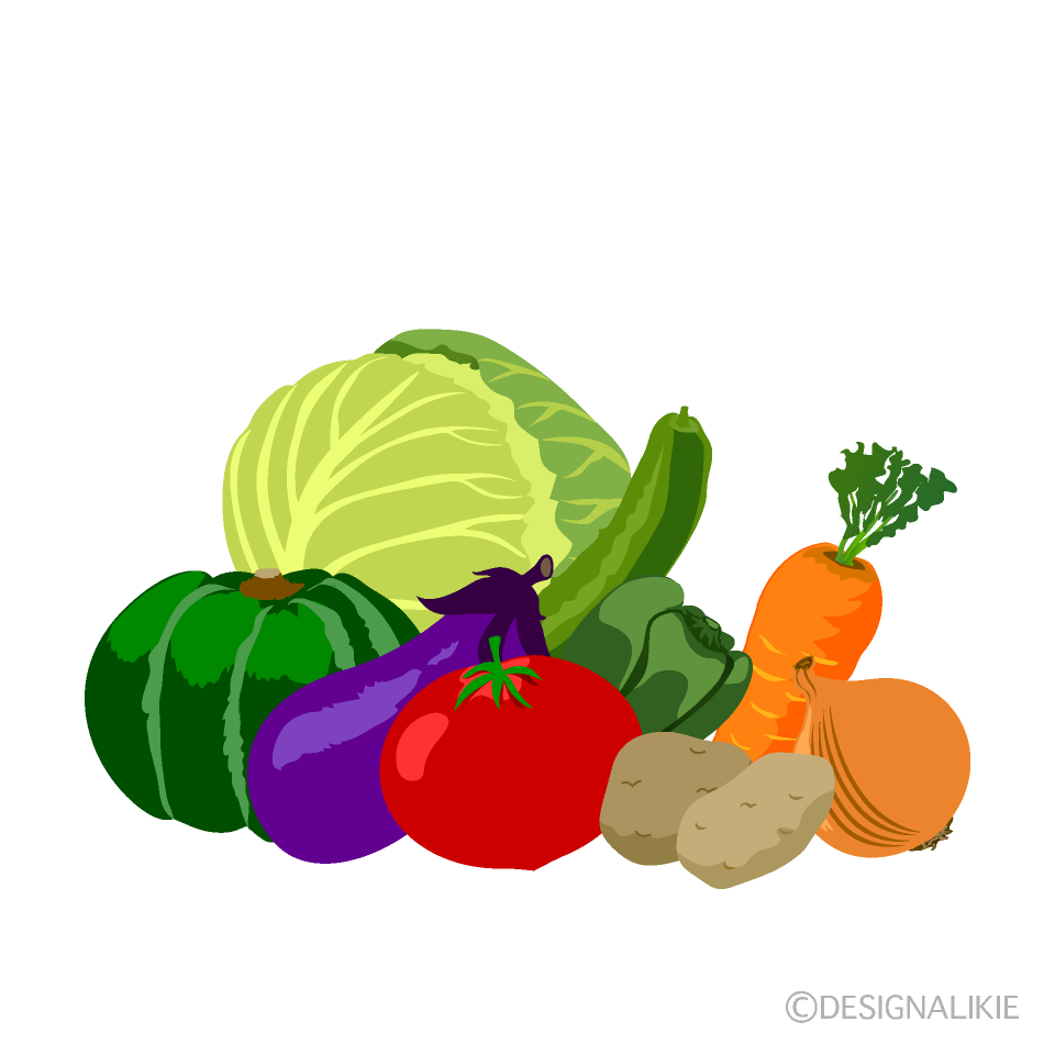 たくさんの野菜の無料イラスト素材 イラストイメージ