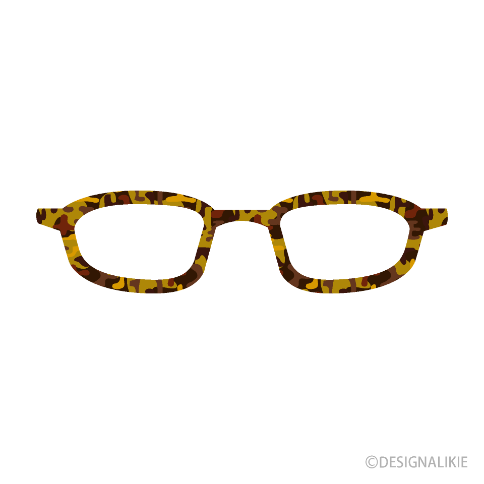 べっ甲フレームのメガネの無料イラスト素材 イラストイメージ