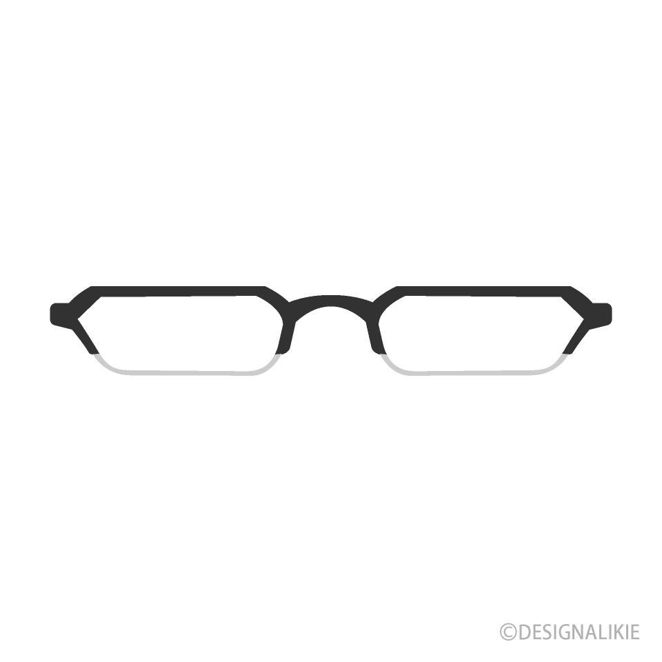 六角フレームのメガネの無料イラスト素材 イラストイメージ