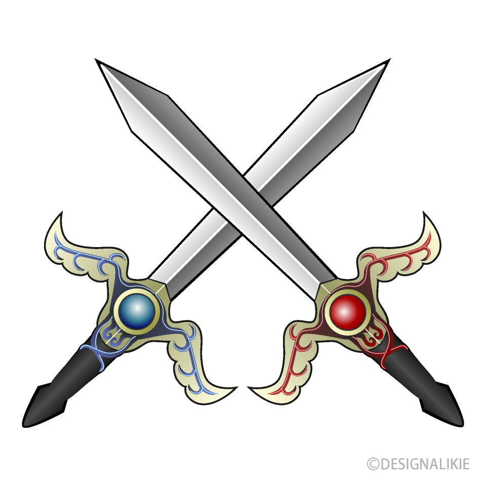 クロスした剣の無料イラスト素材 イラストイメージ