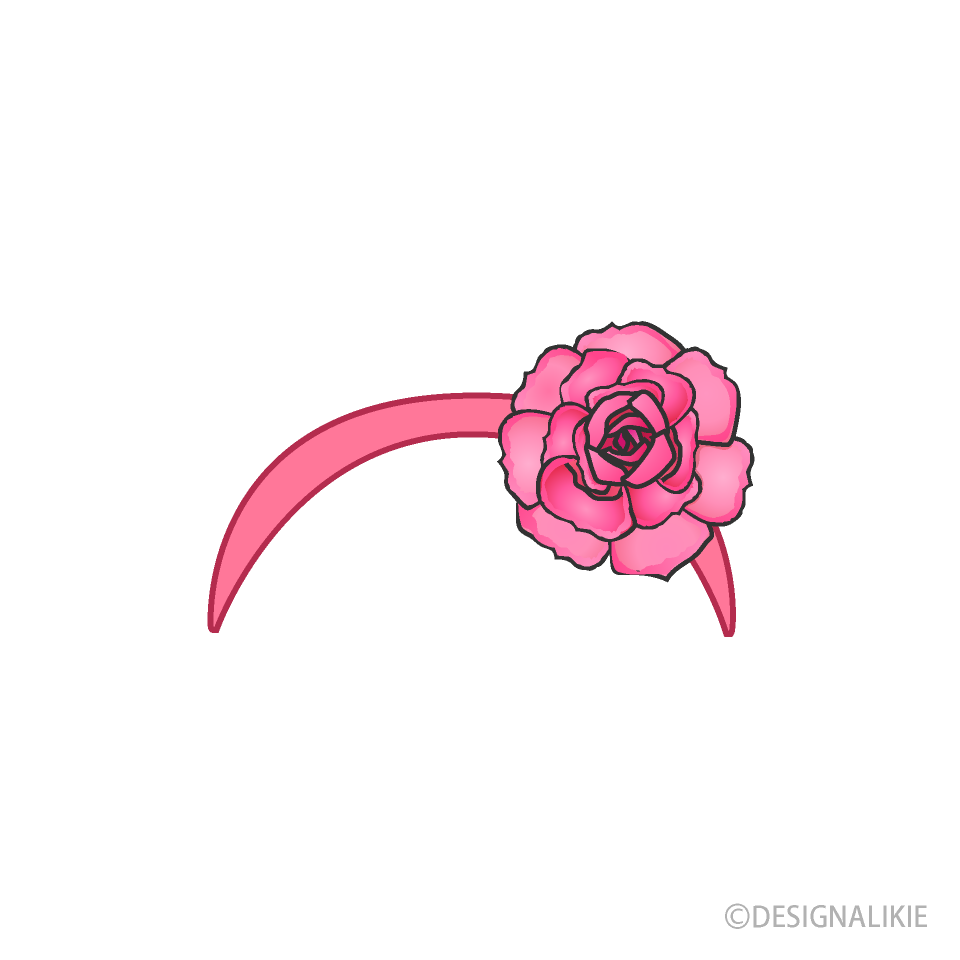 バラの花カチューシャイラストのフリー素材 イラストイメージ