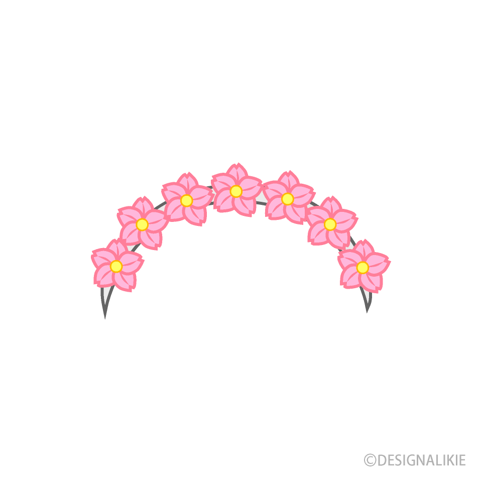 花のヘアバンドイラストのフリー素材｜イラストイメージ