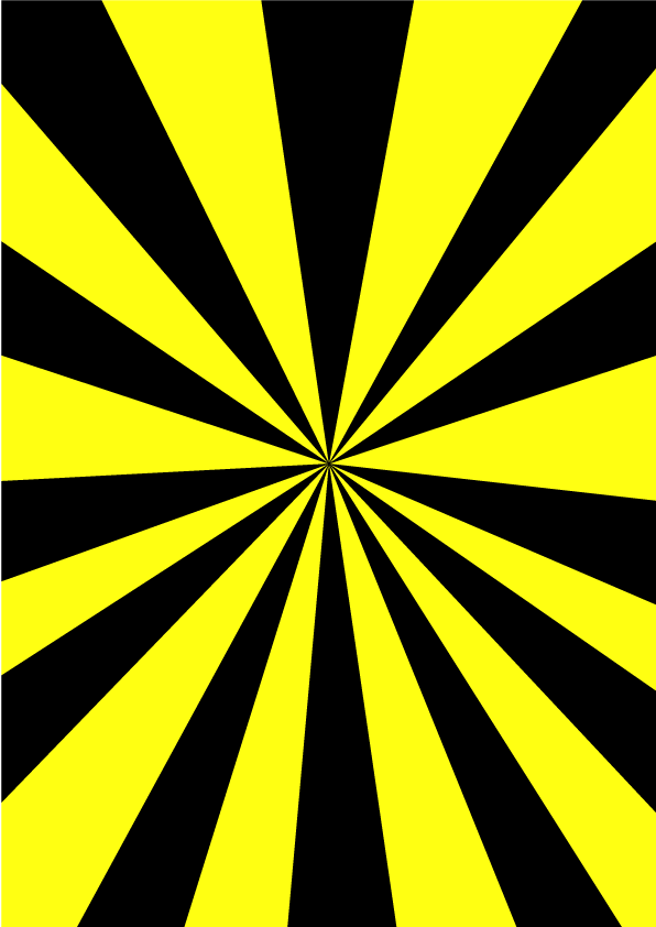 黄 黒色放射状模様のチラシ背景イラストのフリー素材 イラストイメージ