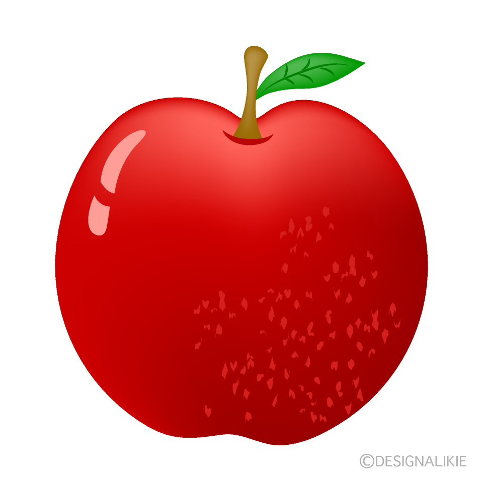 艶のある赤りんごイラストのフリー素材 イラストイメージ