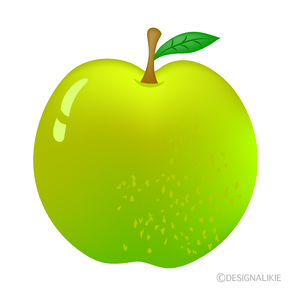 艶のある青りんごの無料イラスト素材 イラストイメージ