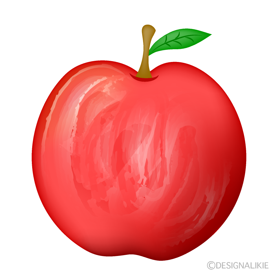 手書き風の赤りんごの無料イラスト素材 イラストイメージ