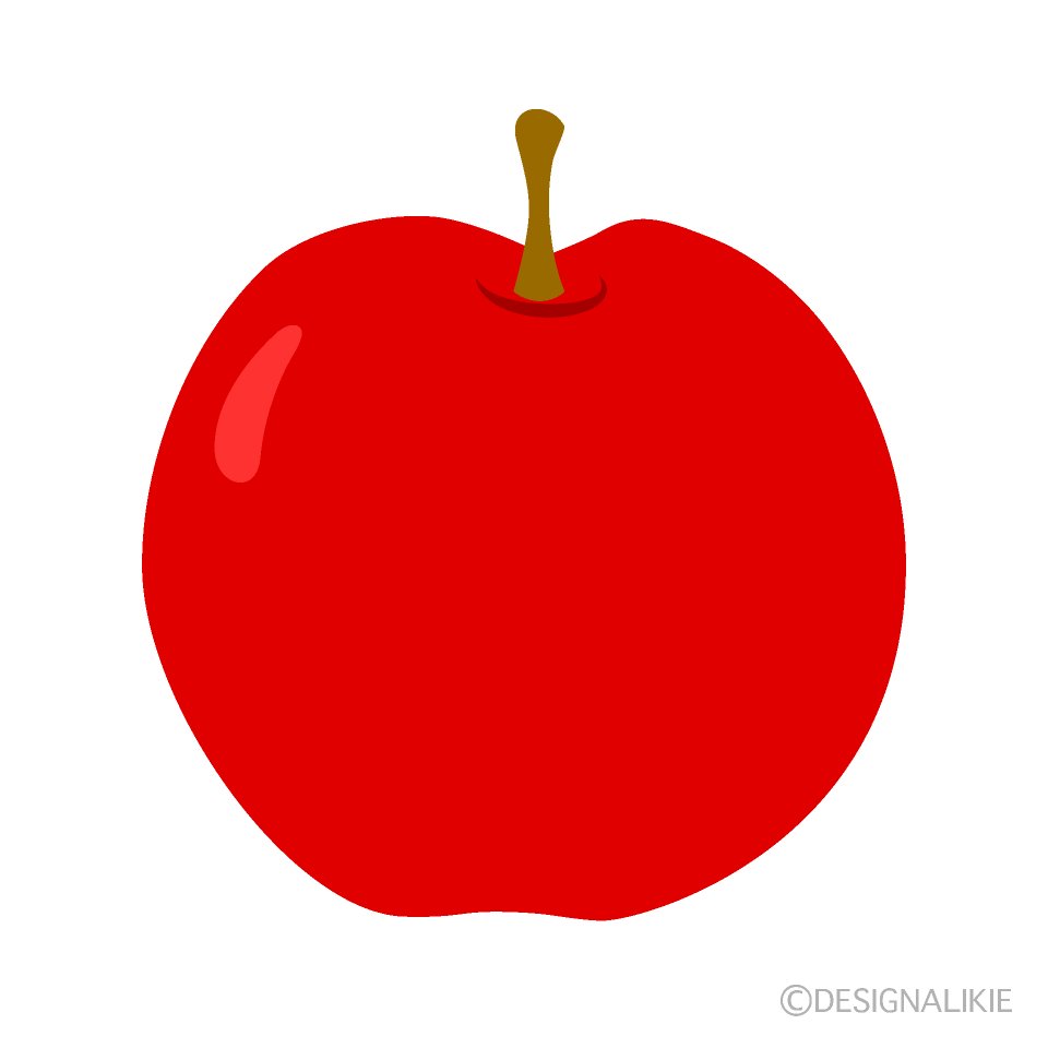 シンプルな赤りんごの無料イラスト素材 イラストイメージ