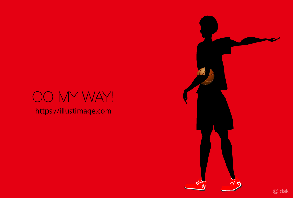 男子バスケ選手シルエットの無料イラスト素材 イラストイメージ
