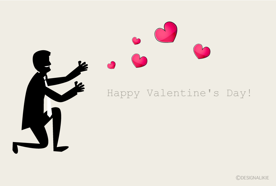 バレンタインメッセージカードの無料イラスト素材 イラストイメージ