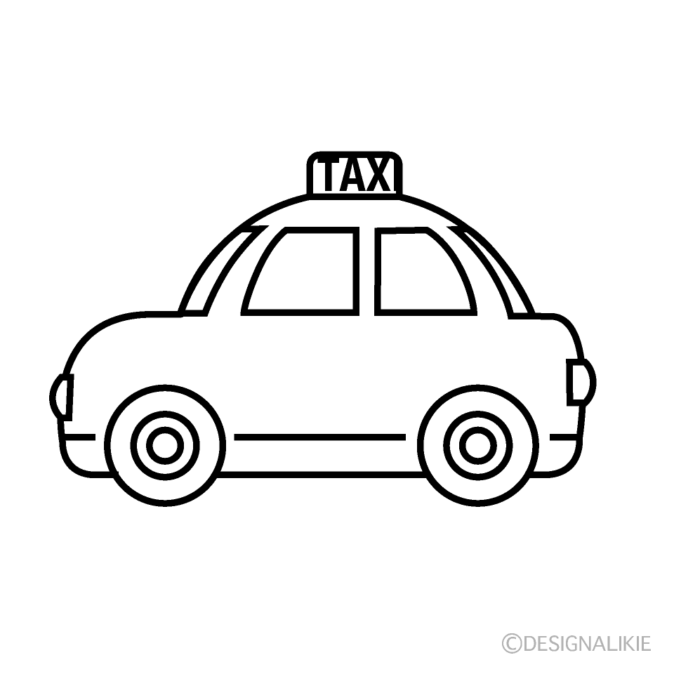 タクシー 線画 イラストのフリー素材 イラストイメージ