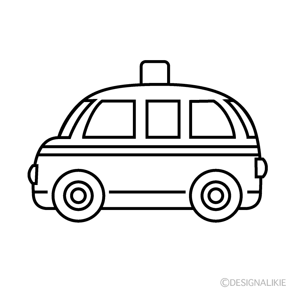 かわいい救急車（線画）