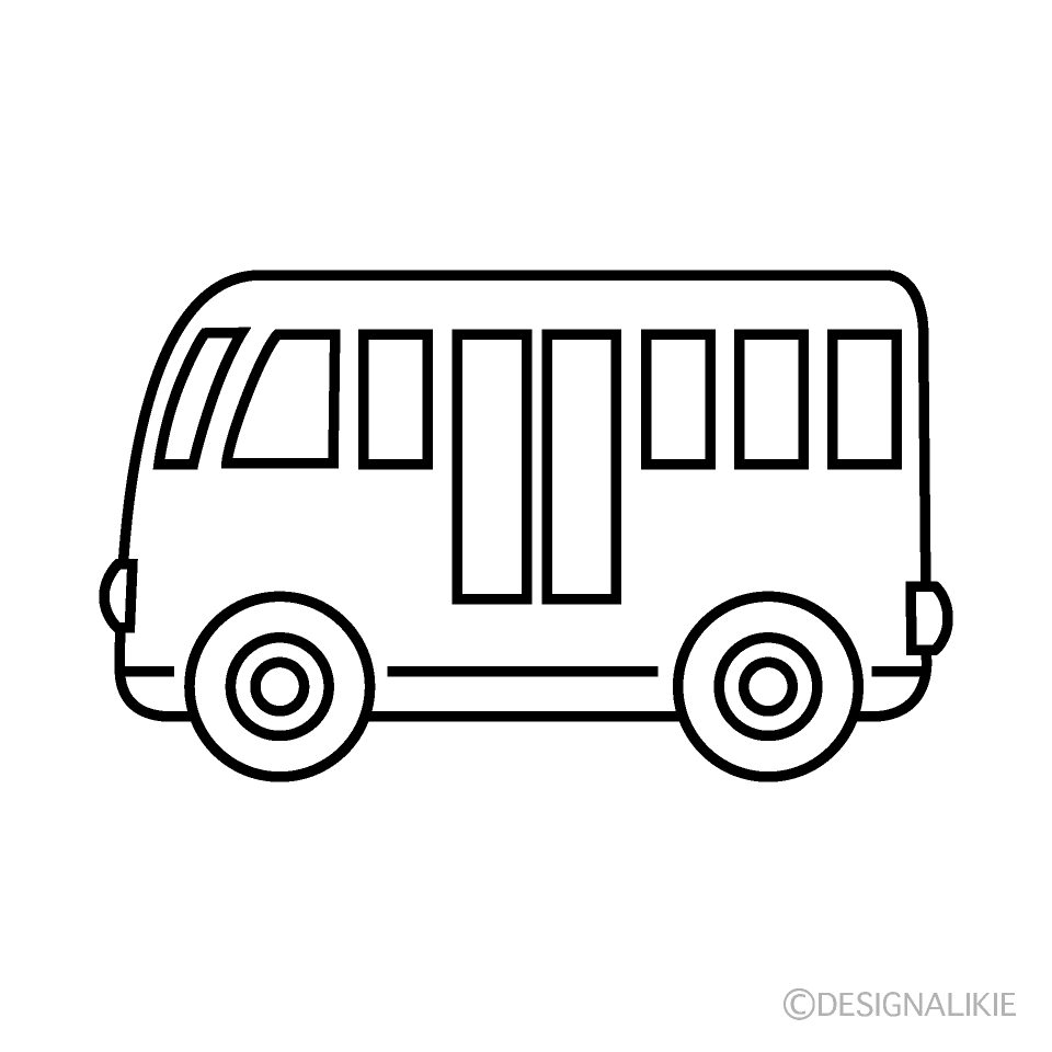 かわいいバス 線画 の無料イラスト素材 イラストイメージ