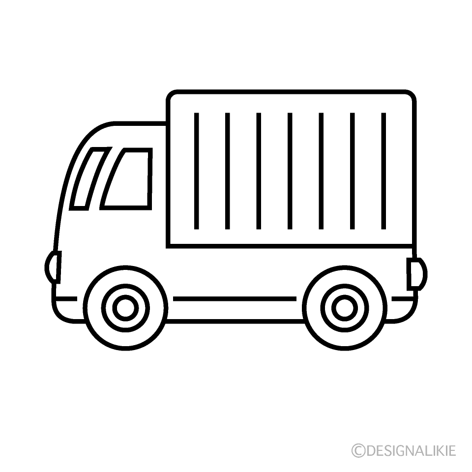 荷台トラック 線画 イラストのフリー素材 イラストイメージ