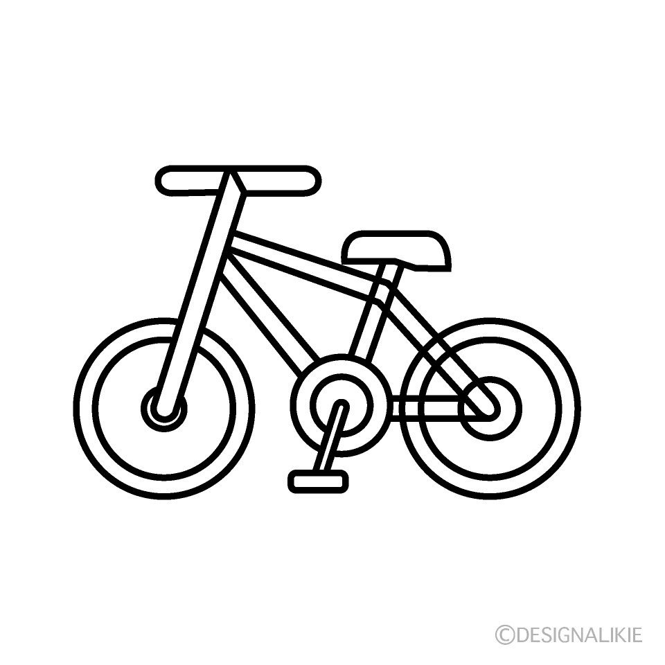 かわいい自転車 線画 イラストのフリー素材 イラストイメージ