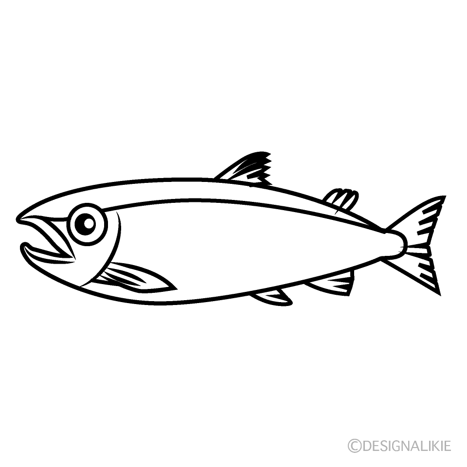 かわいい鮭 線画 の無料イラスト素材 イラストイメージ
