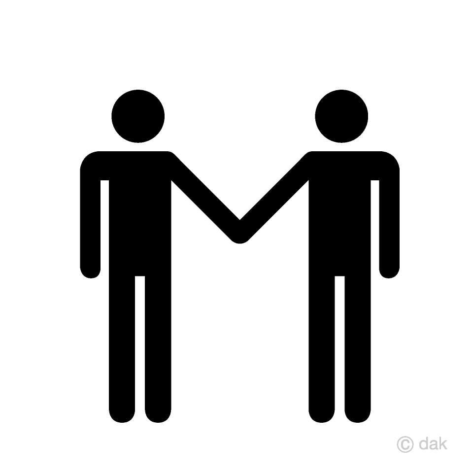 握手する人ピクトグラムの無料イラスト素材 イラストイメージ