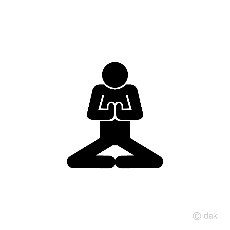 座禅する人のピクトグラムの無料イラスト素材 イラストイメージ