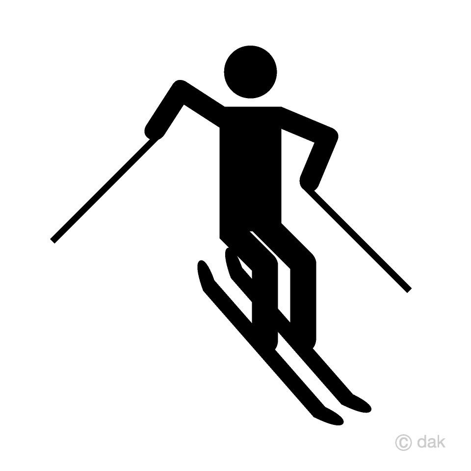 スキーのピクトグラムの無料イラスト素材 イラストイメージ
