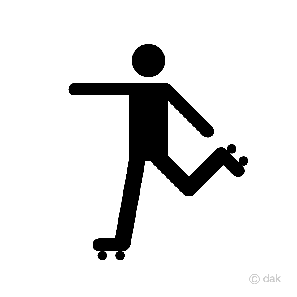 ローラースケートする人のピクトグラムの無料イラスト素材 イラストイメージ