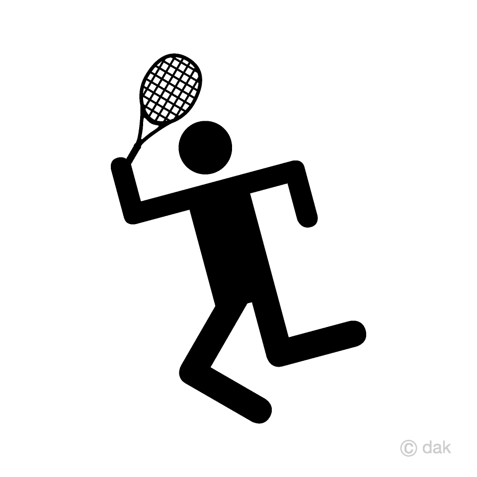 テニス選手のピクトグラムイラストのフリー素材 イラストイメージ