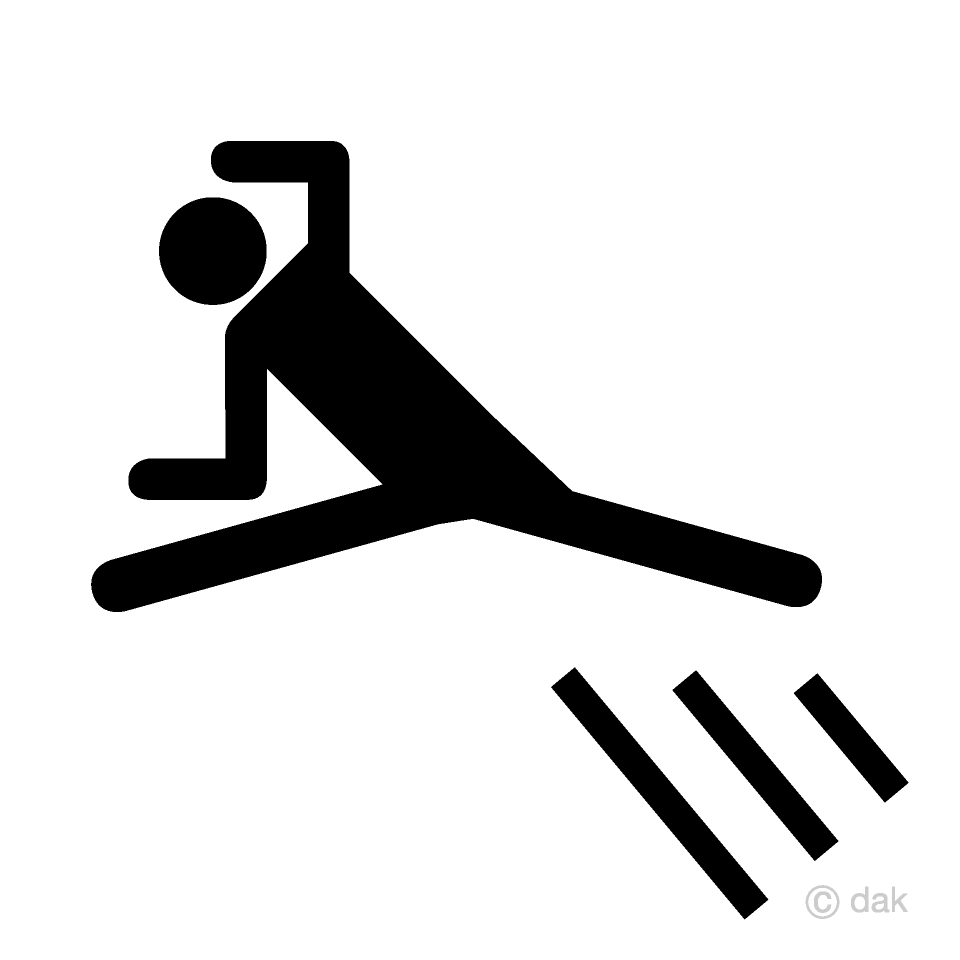 走ってジャンプする人のピクトグラムイラストのフリー素材 イラストイメージ