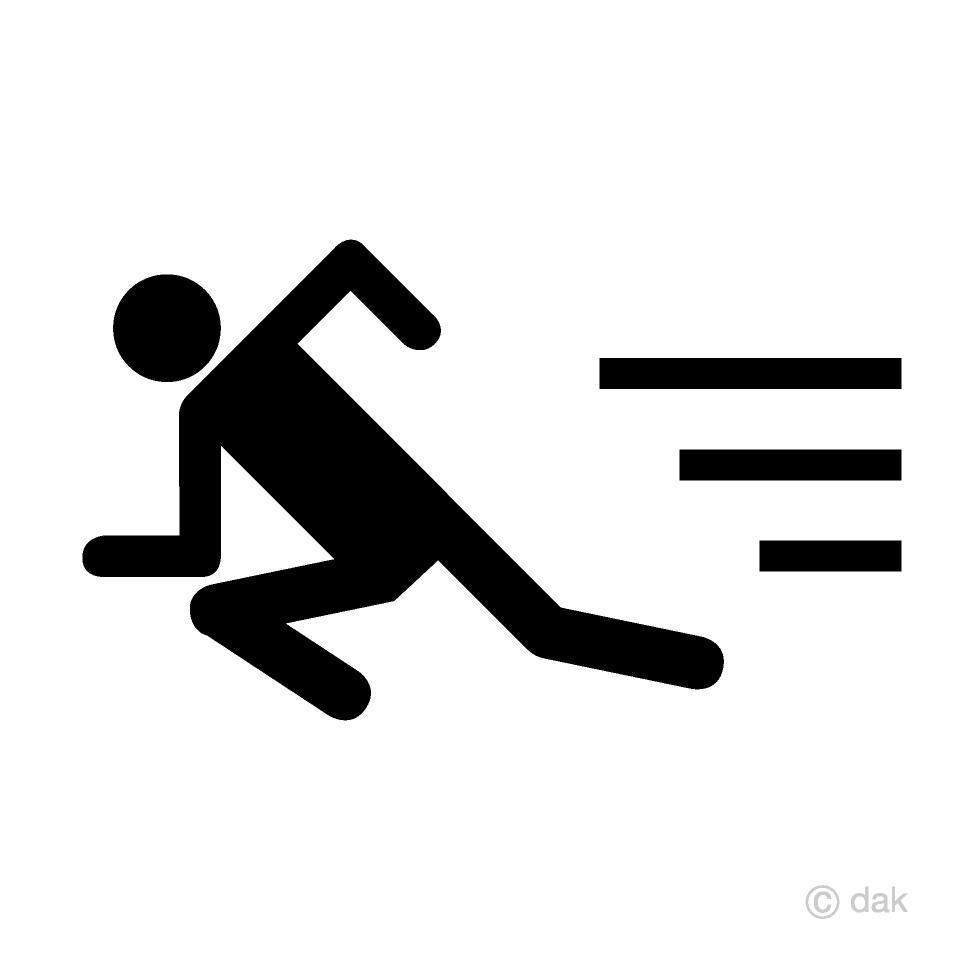 陸上100m走選手のピクトグラムイラストのフリー素材 イラストイメージ