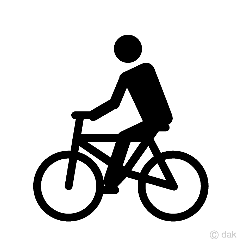 自転車に乗る人のピクトグラムイラストのフリー素材 イラストイメージ