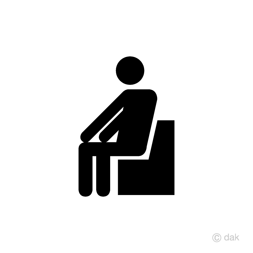 椅子に腰掛ける人のピクトグラムイラストのフリー素材 イラストイメージ