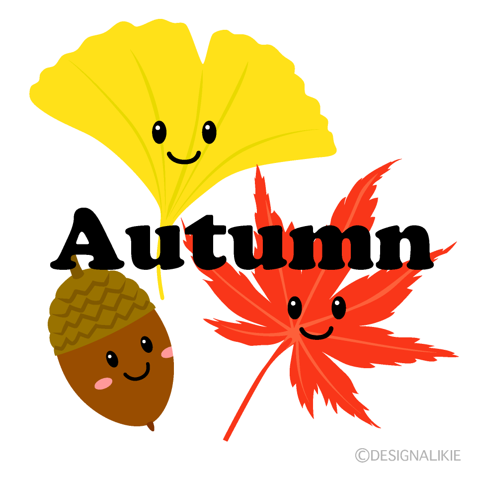 秋のautumn文字の無料イラスト素材 イラストイメージ