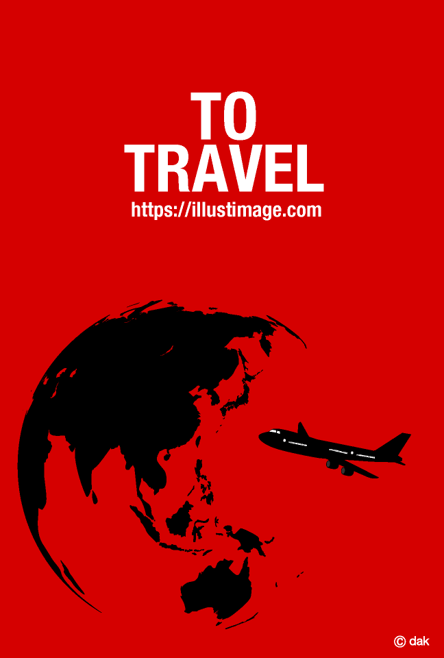 地球と飛行機のグラフィックポスター
