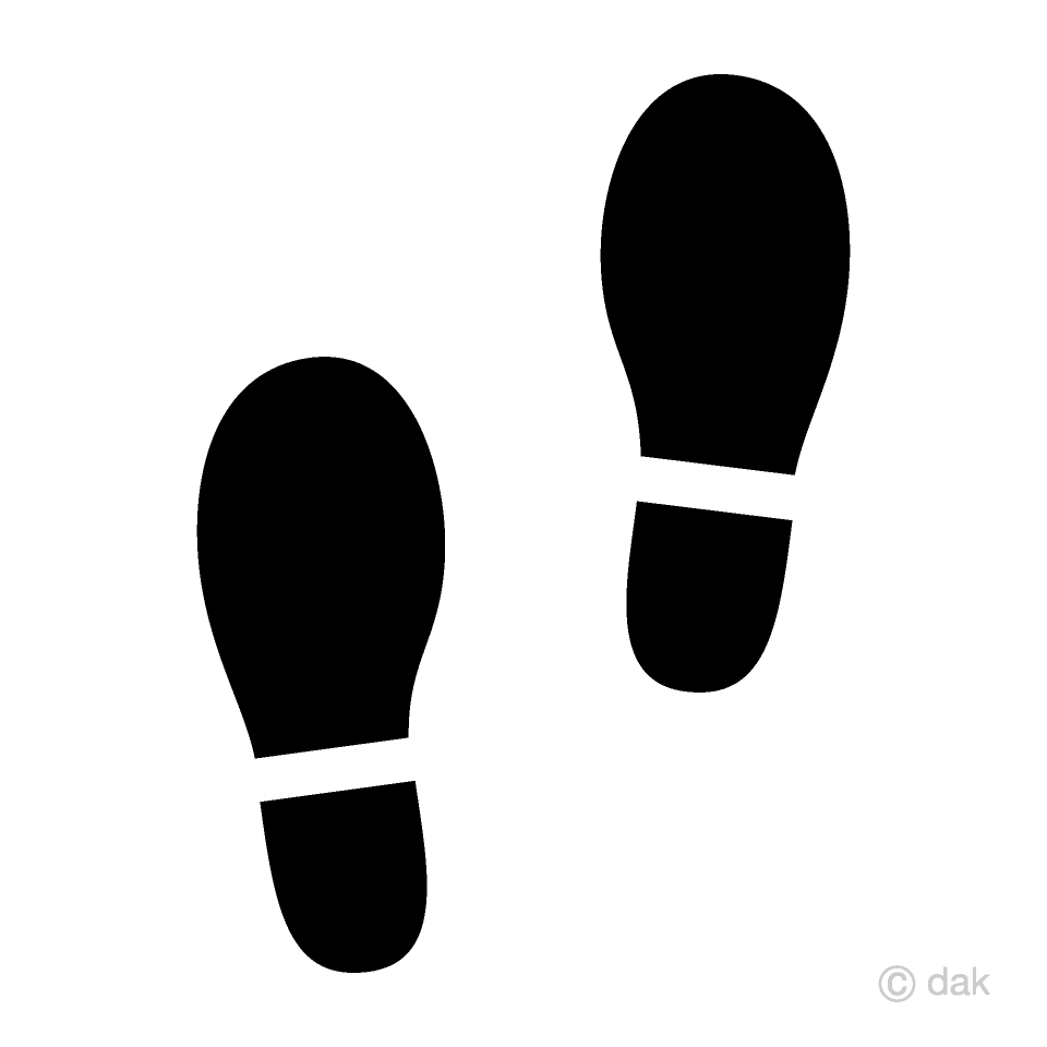 歩く靴の足跡イラストのフリー素材 イラストイメージ