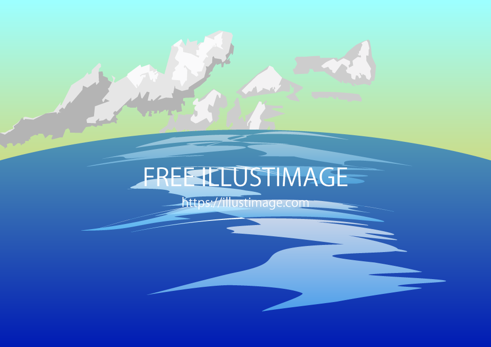 大海の地平線の無料イラスト素材 イラストイメージ