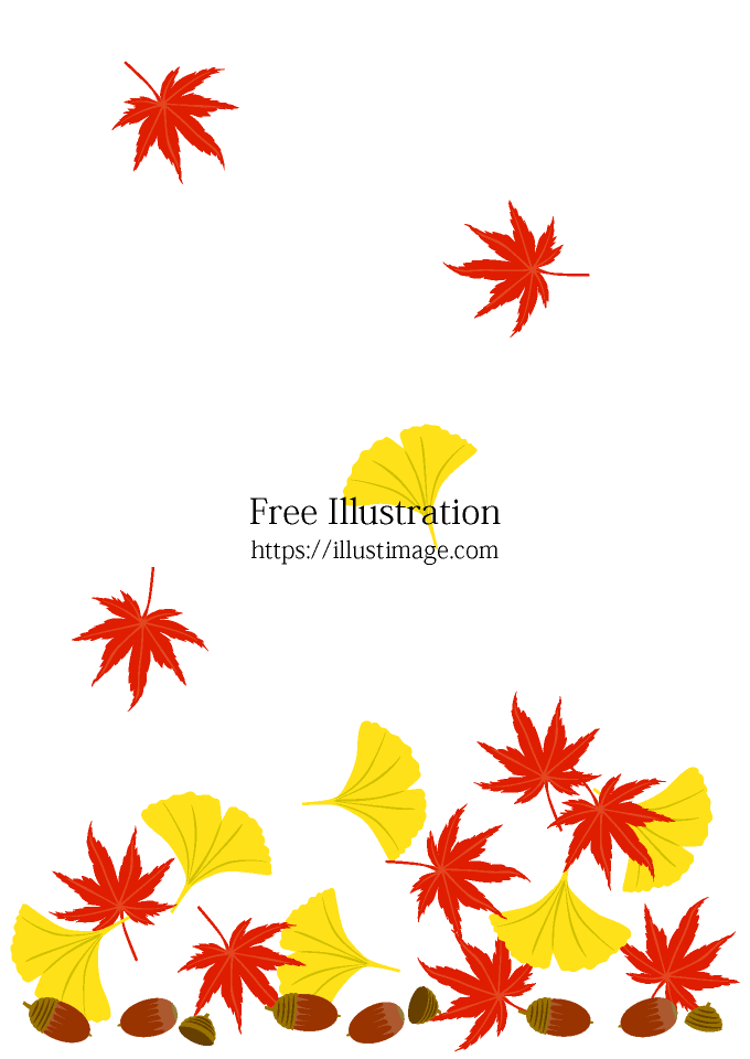 降り積もる秋の無料イラスト素材 イラストイメージ