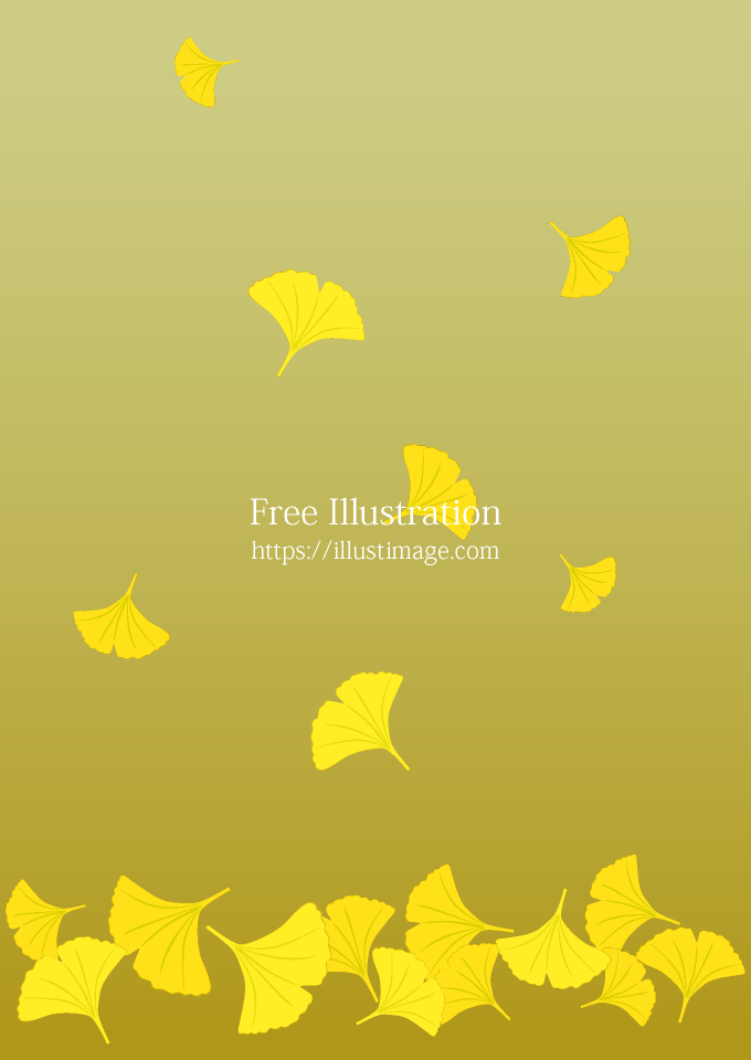 散るイチョウの葉っぱの無料イラスト素材 イラストイメージ