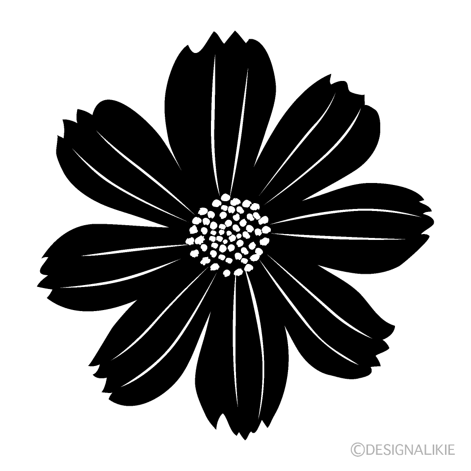 コスモスの花シルエットイラストのフリー素材 イラストイメージ