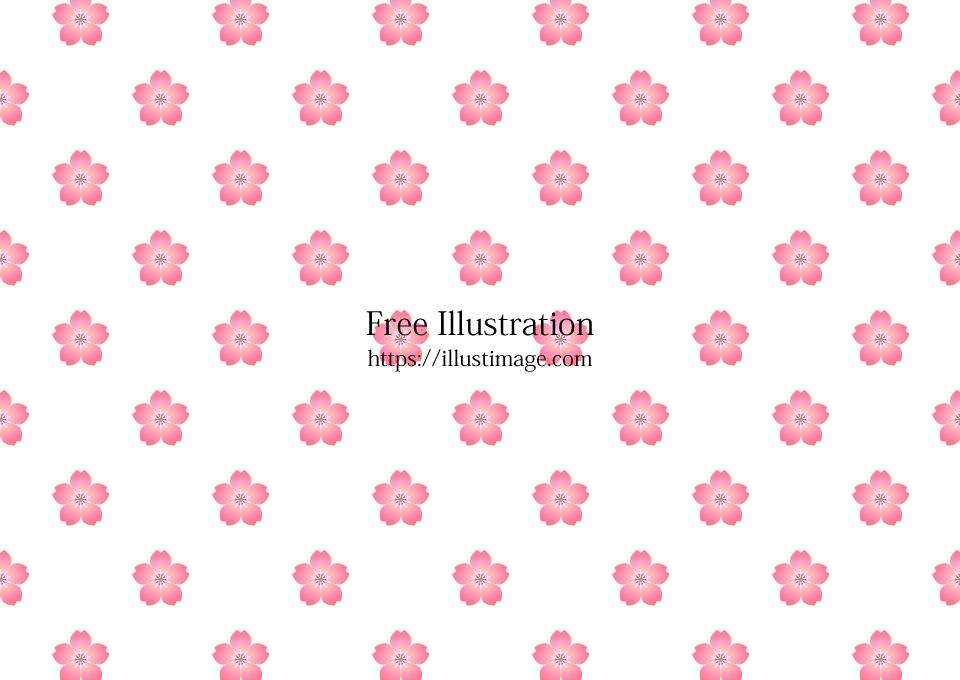 桜の花柄の壁紙の無料イラスト素材 イラストイメージ