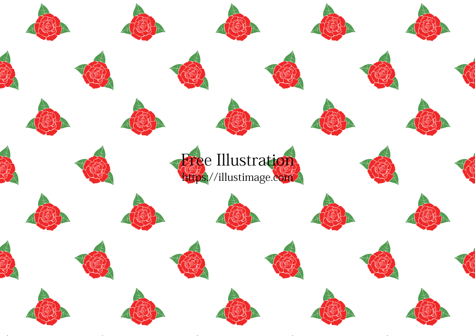赤いバラ柄の壁紙イラストのフリー素材 イラストイメージ