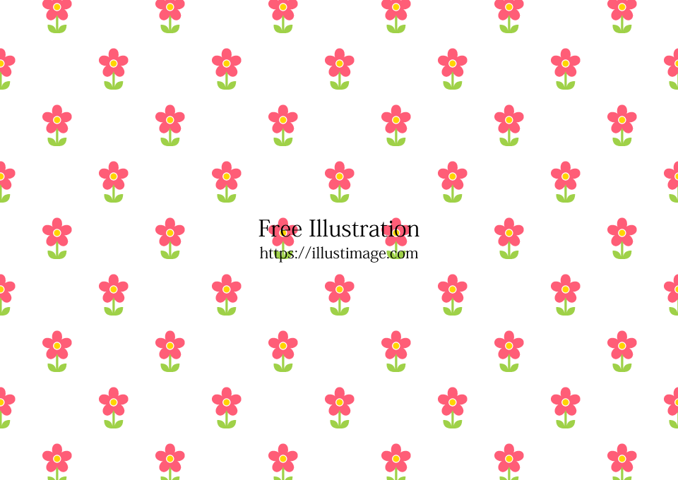 可愛いピンクの花柄の壁紙イラストのフリー素材 イラストイメージ