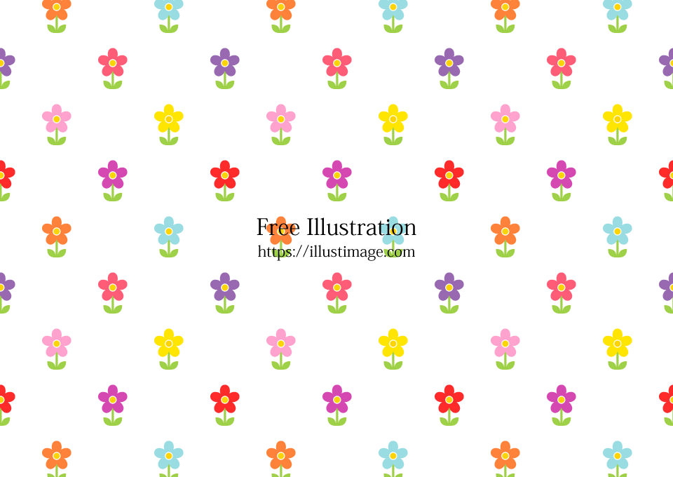 可愛い花畑の壁紙の無料イラスト素材 イラストイメージ