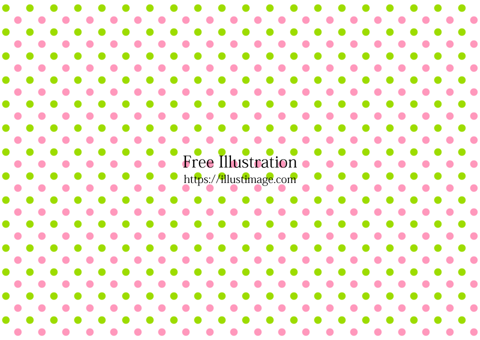 黄緑ピンク水玉模様の壁紙イラストのフリー素材 イラストイメージ