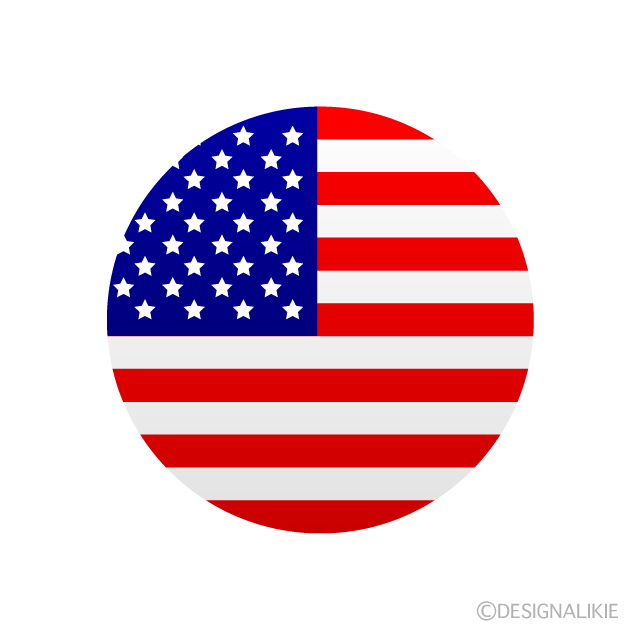 アメリカ国旗 円形 イラストのフリー素材 イラストイメージ