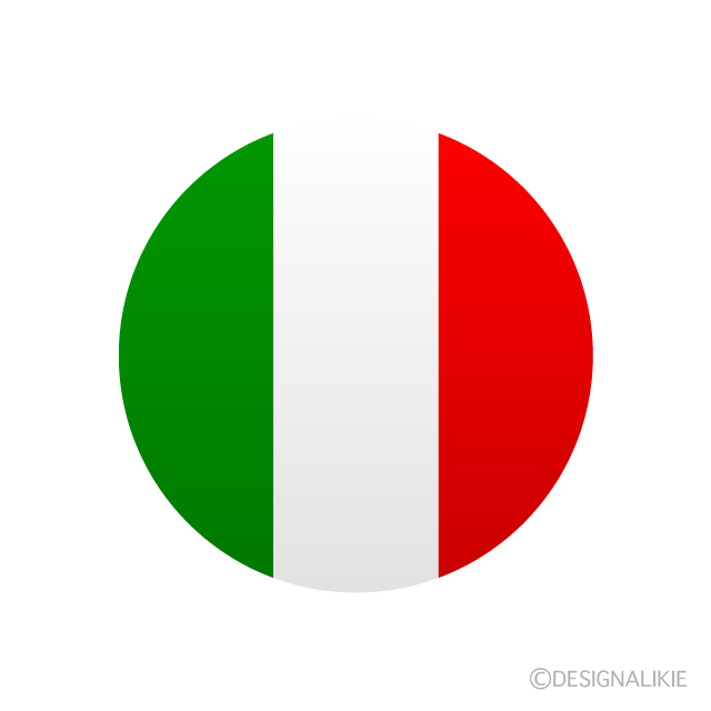 イタリア国旗 円形 イラストのフリー素材 イラストイメージ