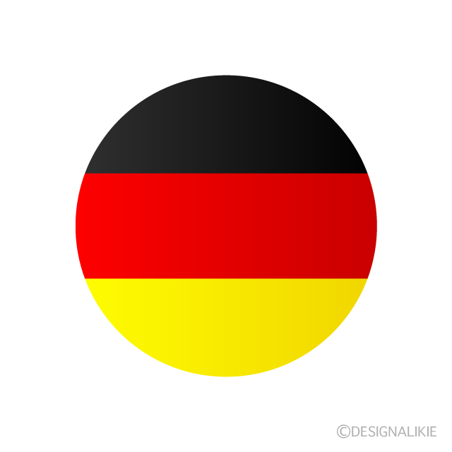 ドイツ国旗 円形 イラストのフリー素材 イラストイメージ