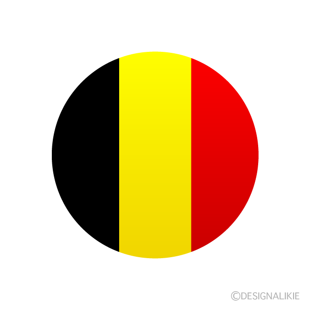 ベルギー国旗 円形 イラストのフリー素材 イラストイメージ